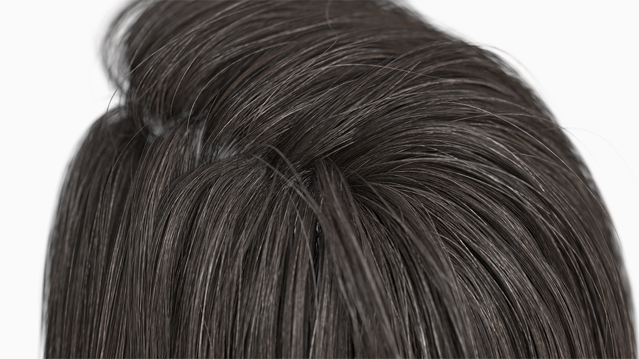 Male Side Parted hair in realtime with polygons and realtime hair cards to download